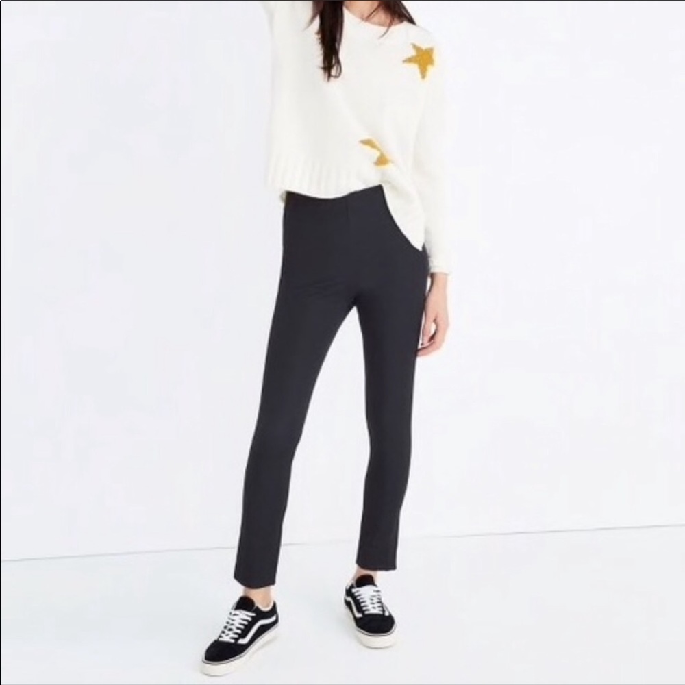 Madewell Fraser Black Slim Ponte Pants High Rise